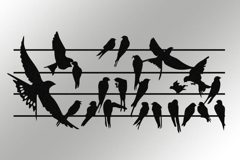 Uccello Väggdekor - Svart - Inredning - Väggdekor - Skylt - Plåtskyltar