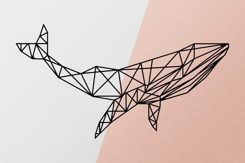 Whale 1 Väggdekor - Svart - Inredning - Väggdekor - Skylt - Plåtskyltar