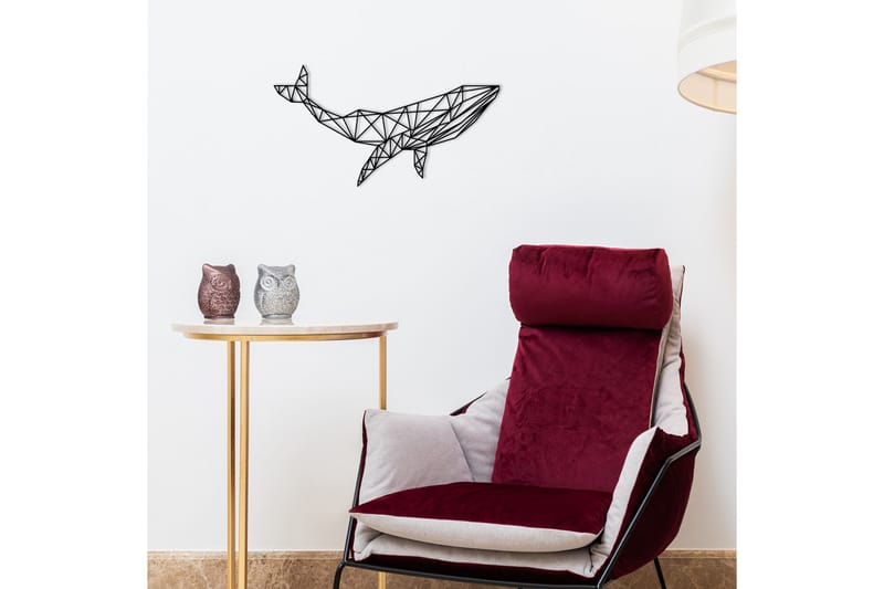 Whale 1 Väggdekor - Svart - Inredning - Väggdekor - Skylt - Plåtskyltar