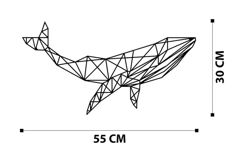 Whale 1 Väggdekor - Svart - Inredning - Väggdekor - Skylt - Plåtskyltar