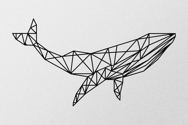 Whale 1 Väggdekor - Svart - Inredning - Väggdekor - Skylt - Plåtskyltar