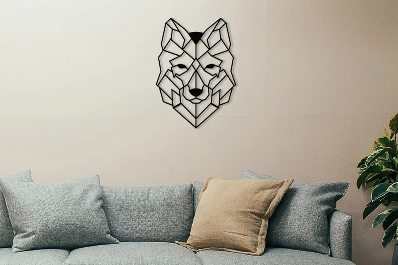 Wolf 2 Väggdekor, Svart
