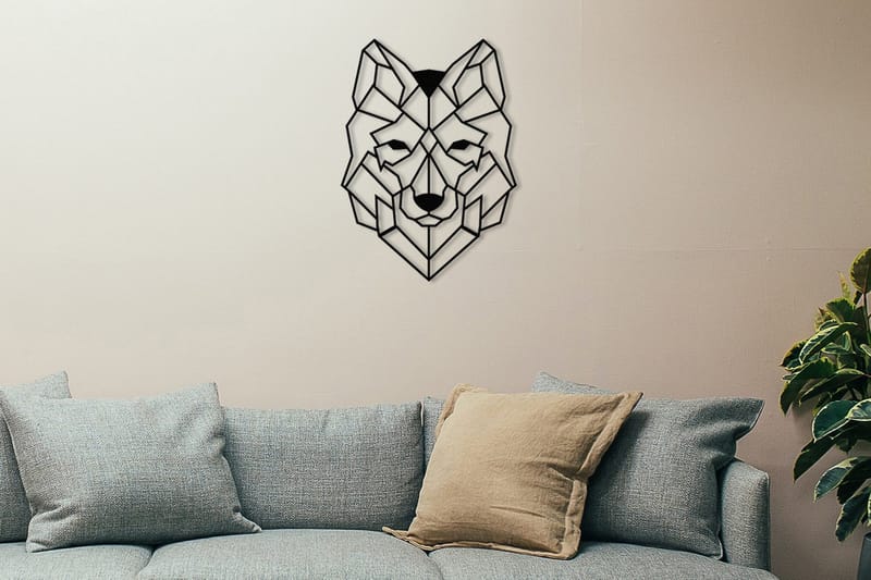 Wolf 2 Väggdekor, Svart