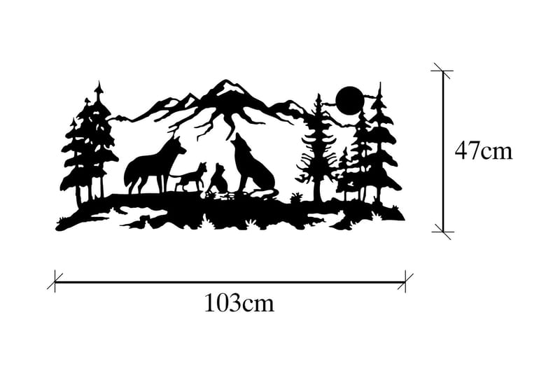 Wolf Pack Väggdekor - Svart - Inredning - Väggdekor - Skylt - Plåtskyltar