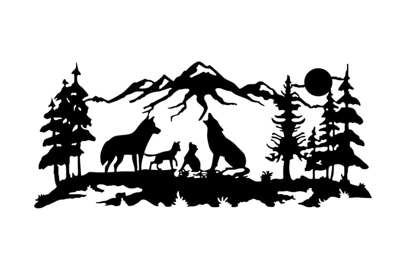 Wolf Pack Väggdekor - Svart - Inredning - Väggdekor - Skylt - Plåtskyltar