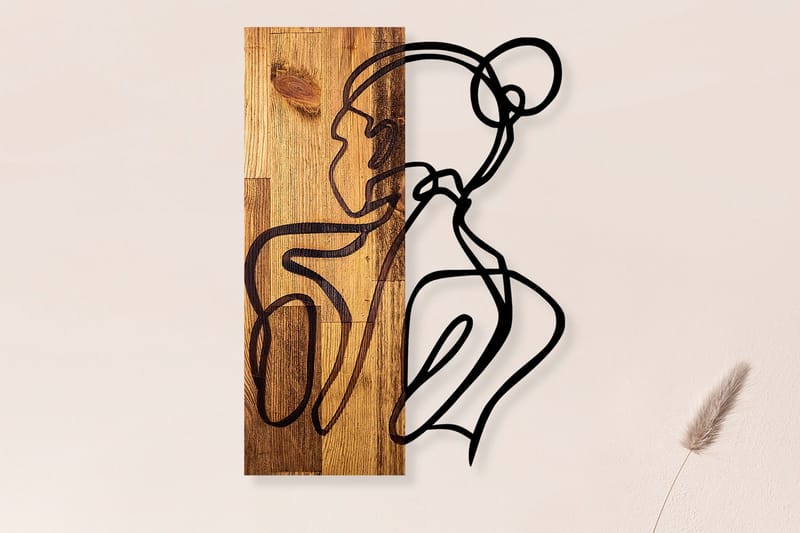 Woman Body Väggdekor, Svart/Ljus Valnöt