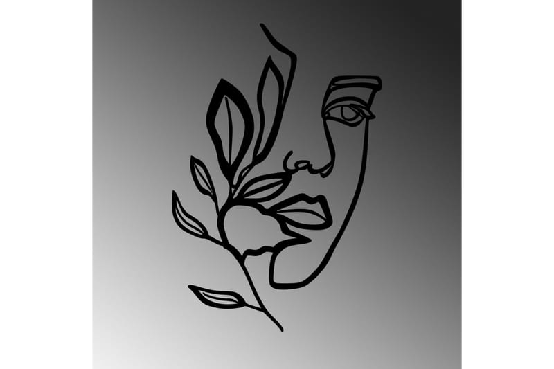 Woman Face Behind The Branch Väggdekor - Svart - Inredning - Väggdekor - Skylt - Plåtskyltar