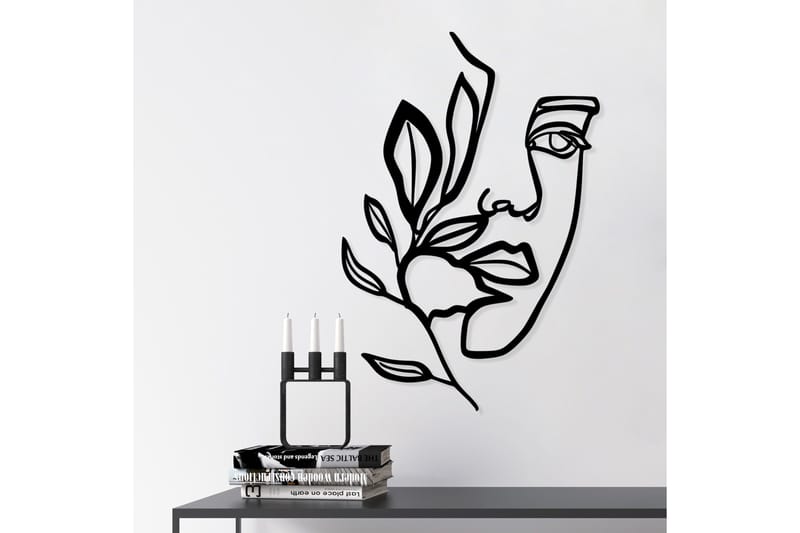 Woman Face Behind The Branch Väggdekor - Svart - Inredning - Väggdekor - Skylt - Plåtskyltar