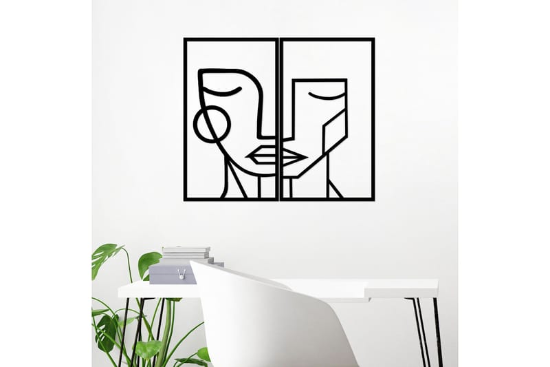 Woman Face Väggdekor - Svart - Inredning - Väggdekor - Skylt - Plåtskyltar