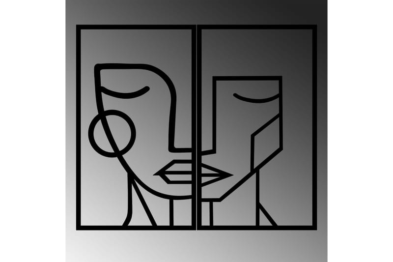 Woman Face Väggdekor - Svart - Inredning - Väggdekor - Skylt - Plåtskyltar