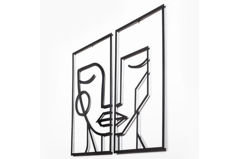 Woman Face Väggdekor - Svart - Inredning - Väggdekor - Skylt - Plåtskyltar