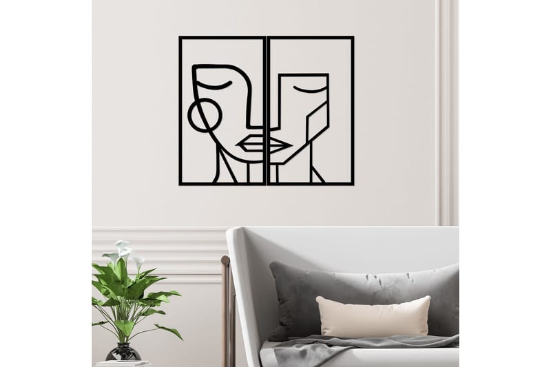 Woman Face Väggdekor - Svart - Inredning - Väggdekor - Skylt - Plåtskyltar