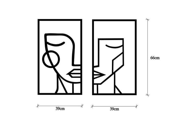 Woman Face Väggdekor - Svart - Inredning - Väggdekor - Skylt - Plåtskyltar