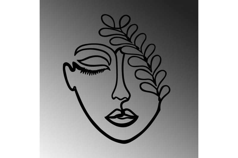 Woman Face With The Branch Väggdekor - Svart - Inredning - Väggdekor - Skylt - Plåtskyltar