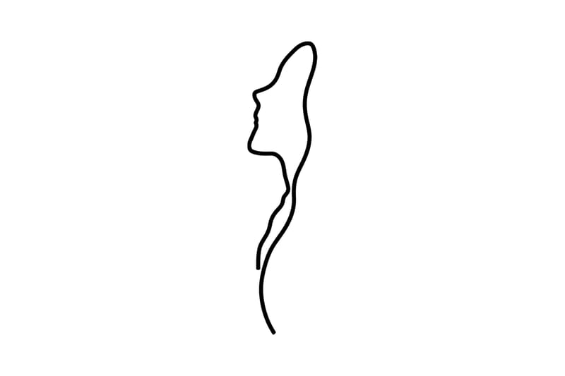 Woman Face Profile Väggdekor - Svart - Inredning - Väggdekor - Skylt - Plåtskyltar