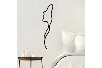 Woman Face Profile Väggdekor - Svart - Inredning - Väggdekor - Skylt - Plåtskyltar