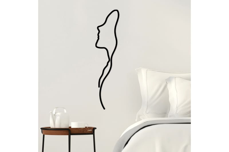 Woman Face Profile Väggdekor - Svart - Inredning - Väggdekor - Skylt - Plåtskyltar