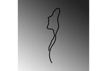 Woman Face Profile Väggdekor - Svart - Inredning - Väggdekor - Skylt - Plåtskyltar