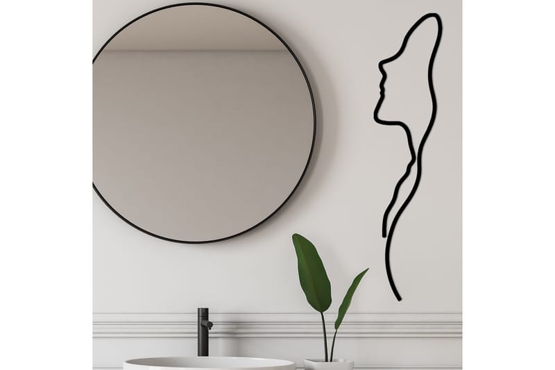 Woman Face Profile Väggdekor - Svart - Inredning - Väggdekor - Skylt - Plåtskyltar
