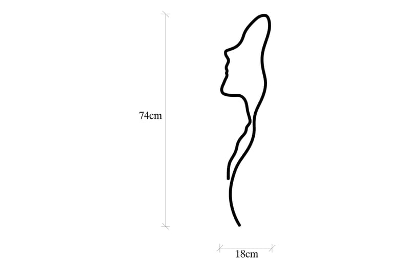 Woman Face Profile Väggdekor - Svart - Inredning - Väggdekor - Skylt - Plåtskyltar