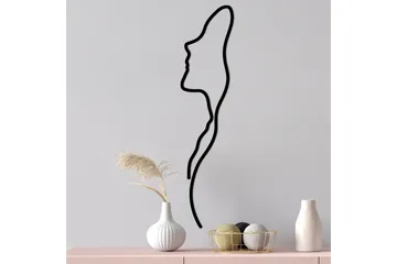Woman Face Profile Väggdekor - Svart - Inredning - Väggdekor - Skylt - Plåtskyltar