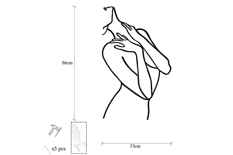 Woman Lines Väggdekor - Svart - Inredning - Väggdekor - Skylt - Plåtskyltar