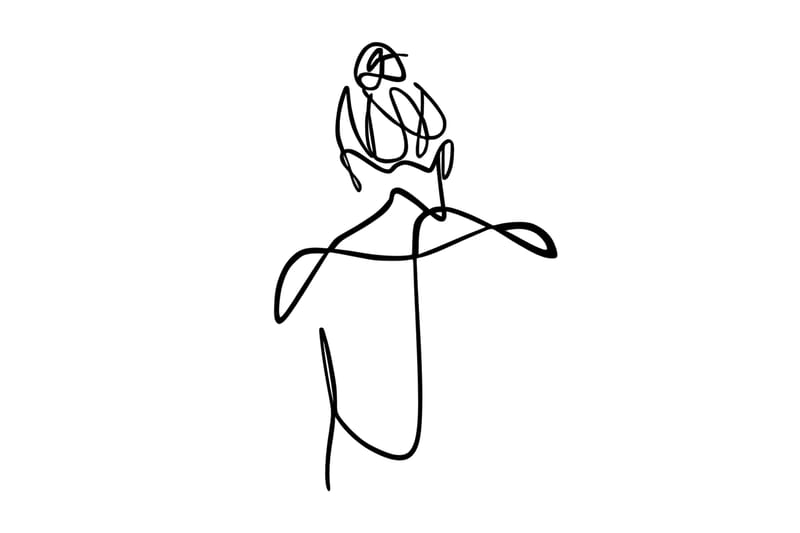 Woman With Hair Bun Väggdekor - Svart - Inredning - Väggdekor - Skylt - Plåtskyltar