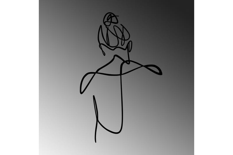 Woman With Hair Bun Väggdekor - Svart - Inredning - Väggdekor - Skylt - Plåtskyltar