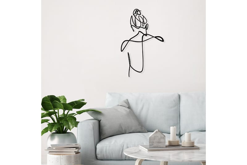 Woman With Hair Bun Väggdekor - Svart - Inredning - Väggdekor - Skylt - Plåtskyltar