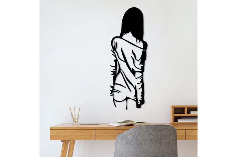 Woman With Loose Dress Väggdekor - Svart - Inredning - Väggdekor - Skylt - Plåtskyltar