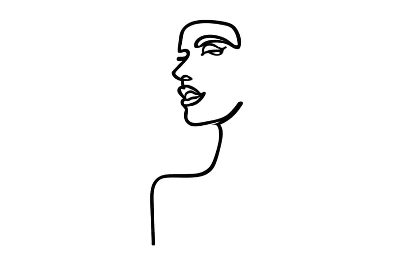 Woman Profile Väggdekor - Svart - Inredning - Väggdekor - Skylt - Plåtskyltar