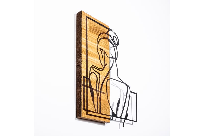 Woman Posture Väggdekor - Svart/Ljus Valnöt - Inredning - Väggdekor - Skylt - Plåtskyltar