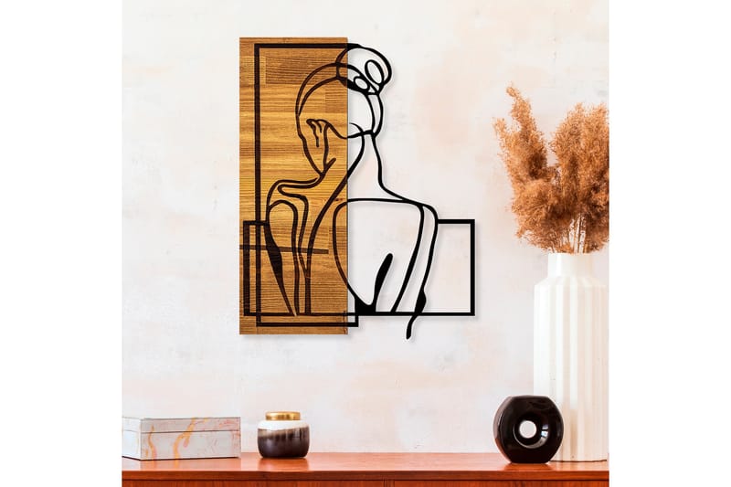 Woman Posture Väggdekor - Svart/Ljus Valnöt - Inredning - Väggdekor - Skylt - Plåtskyltar