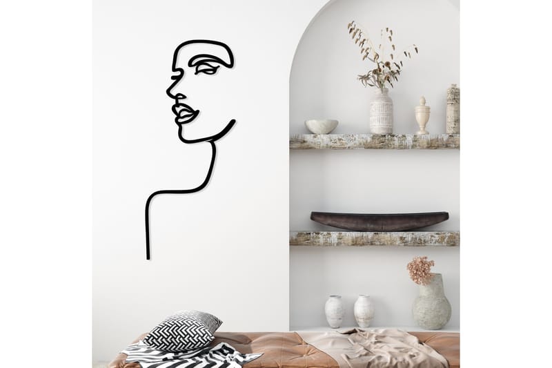 Woman Profile Väggdekor - Svart - Inredning - Väggdekor - Skylt - Plåtskyltar
