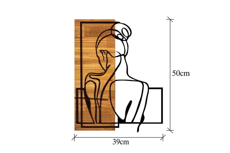 Woman Posture Väggdekor - Svart/Ljus Valnöt - Inredning - Väggdekor - Skylt - Plåtskyltar