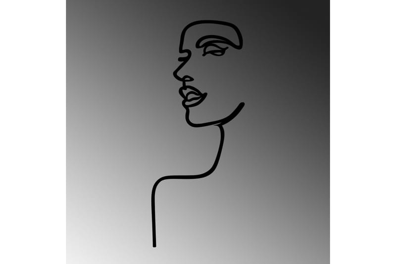 Woman Profile Väggdekor - Svart - Inredning - Väggdekor - Skylt - Plåtskyltar