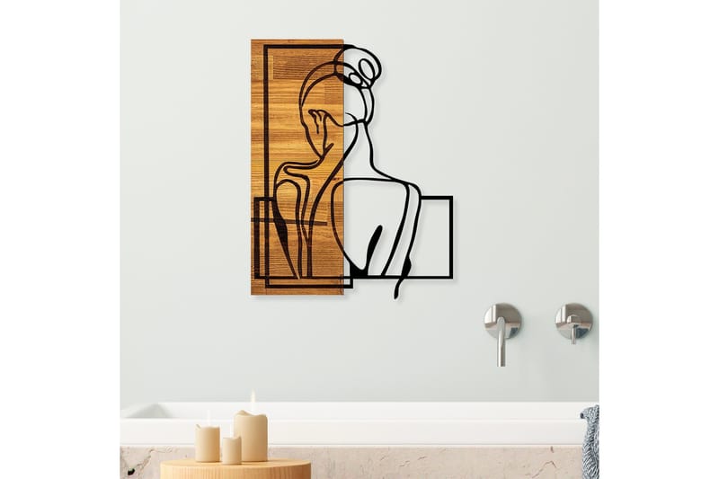 Woman Posture Väggdekor - Svart/Ljus Valnöt - Inredning - Väggdekor - Skylt - Plåtskyltar
