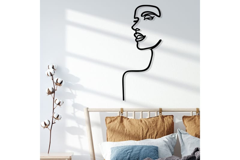 Woman Profile Väggdekor - Svart - Inredning - Väggdekor - Skylt - Plåtskyltar