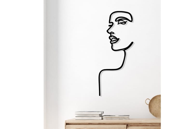Woman Profile Väggdekor - Svart - Inredning - Väggdekor - Skylt - Plåtskyltar