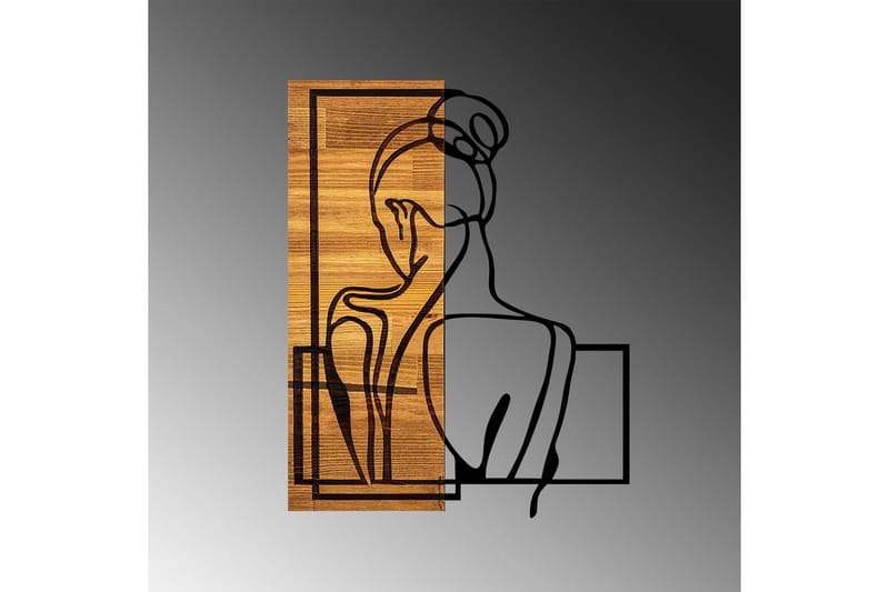 Woman Posture Väggdekor - Svart/Ljus Valnöt - Inredning - Väggdekor - Skylt - Plåtskyltar