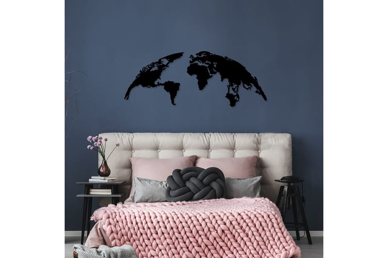 World Map 1 Large Väggdekor - Svart - Inredning - Väggdekor - Skylt - Plåtskyltar