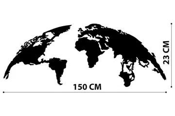 World Map 1 Large Väggdekor - Svart - Inredning - Väggdekor - Skylt - Plåtskyltar