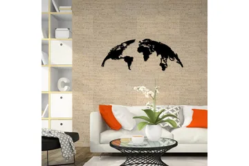 World Map 1 Large Väggdekor - Svart - Inredning - Väggdekor - Skylt - Plåtskyltar