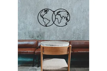 World Map Metal Decor 10 Väggdekor - Svart - Inredning - Väggdekor - Skylt - Plåtskyltar