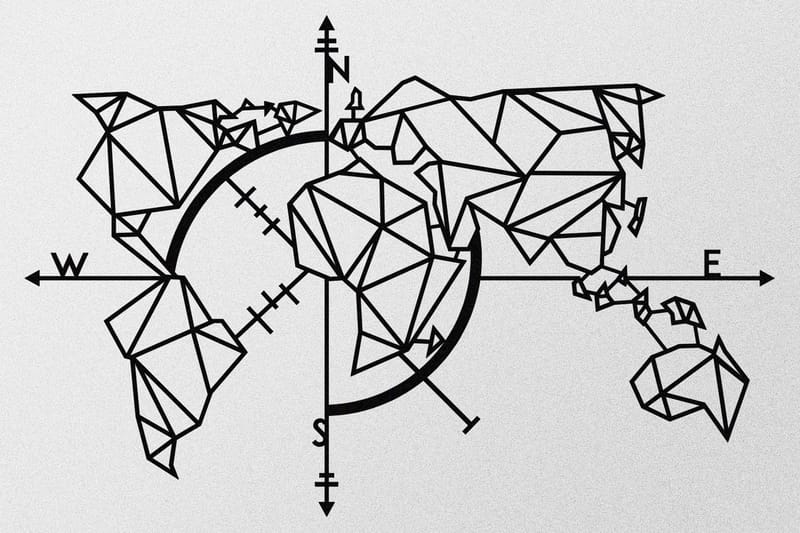 World Map Metal Decor 2 Väggdekor - Svart - Inredning - Väggdekor - Skylt - Plåtskyltar