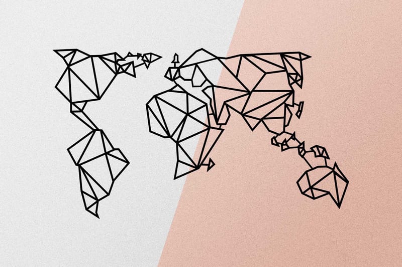 World Map Metal Decor Väggdekor - Svart - Inredning - Väggdekor - Skylt - Plåtskyltar