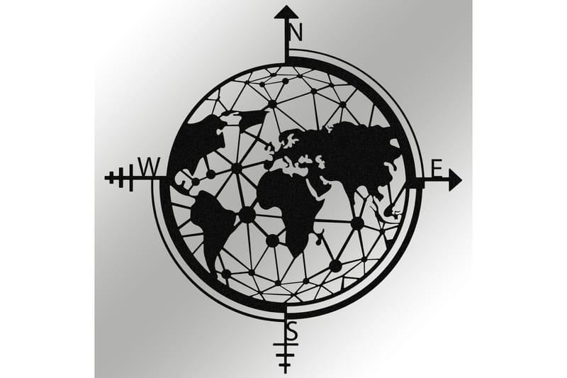 World Map Väggdekor - Svart - Inredning - Väggdekor - Skylt - Plåtskyltar