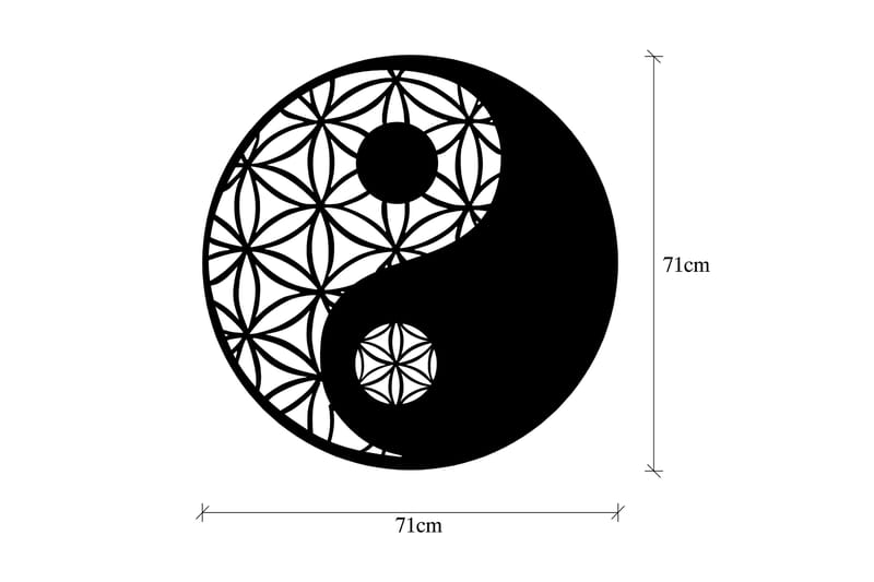 Yin & Yang Väggdekor - Svart - Inredning - Väggdekor - Skylt - Plåtskyltar