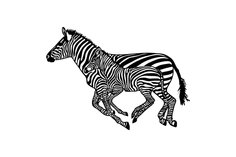 Zebras Väggdekor - Svart - Inredning - Väggdekor - Skylt - Plåtskyltar