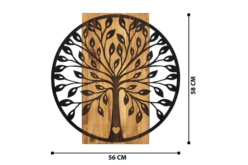Zehre Väggdekor - Svart/Valnöt - Inredning - Väggdekor - Skylt - Plåtskyltar